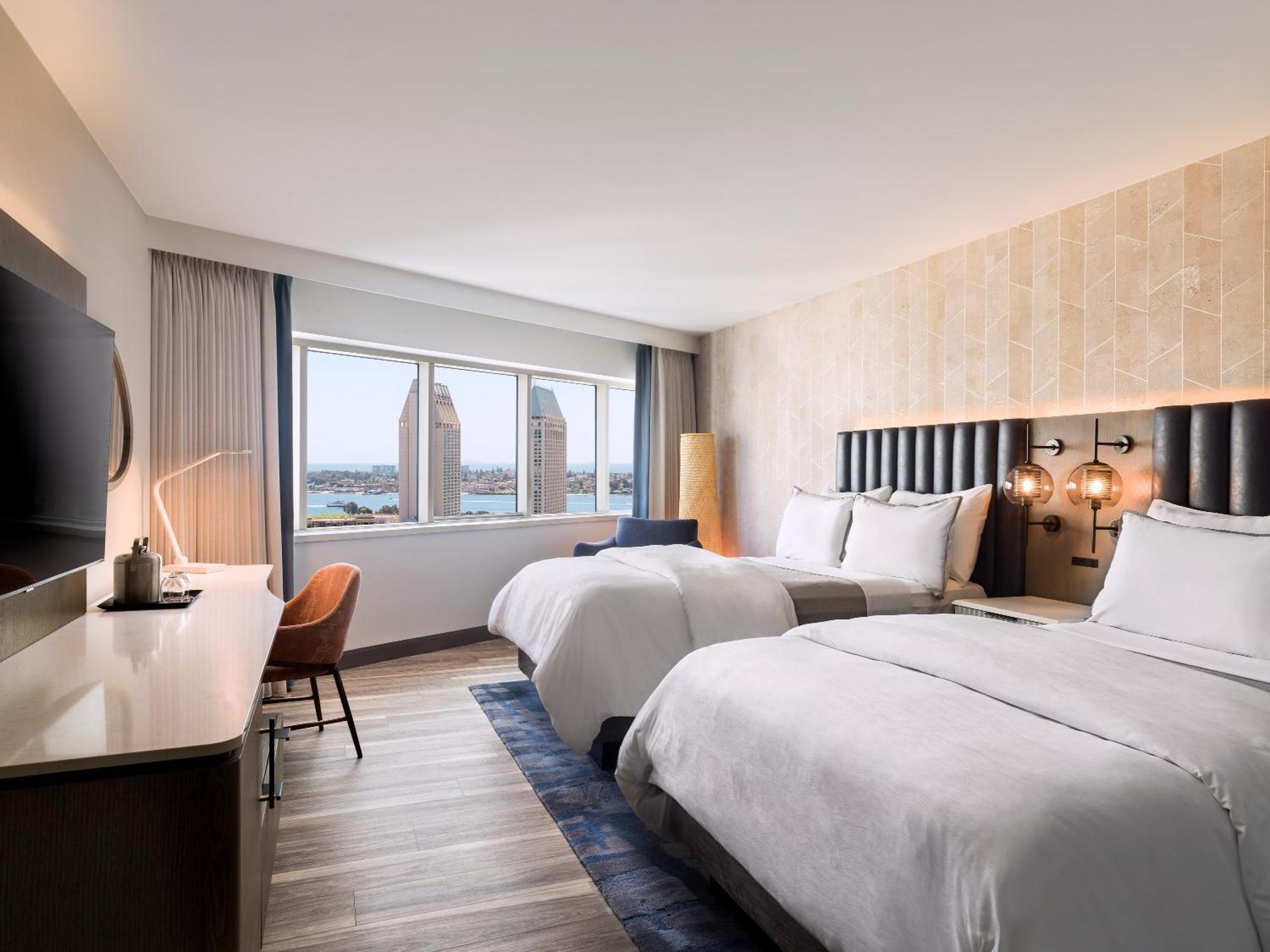 Double Room with Two Double Beds and City View